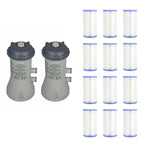 intex 1000 gph easy set above ground pool filter pump system (2 pack) + filters