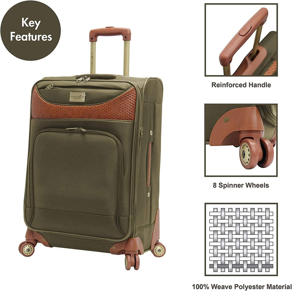 Castaway 4-Piece Spinner Luggage Set (Olive)