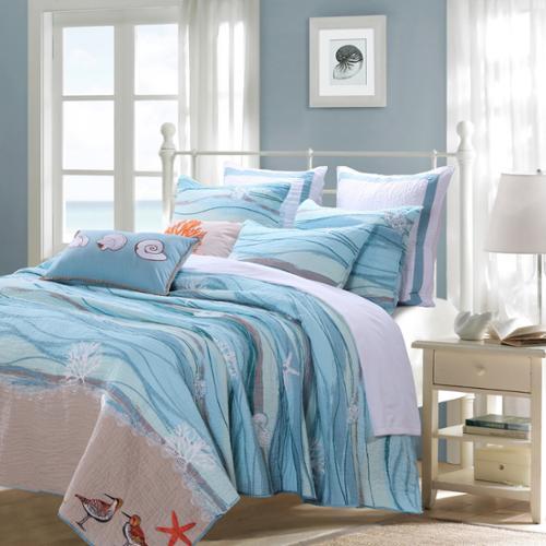 Greenland Home Fashions  Maui Coastal Cotton 3-piece Quilt Set