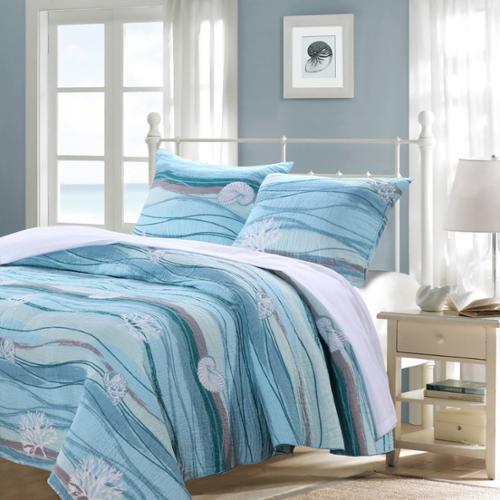 Greenland Home Fashions  Maui Coastal Cotton 3-piece Quilt Set