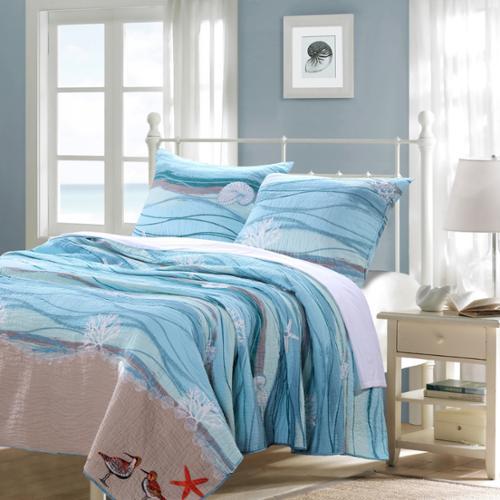 Greenland Home Fashions  Maui Coastal Cotton 3-piece Quilt Set