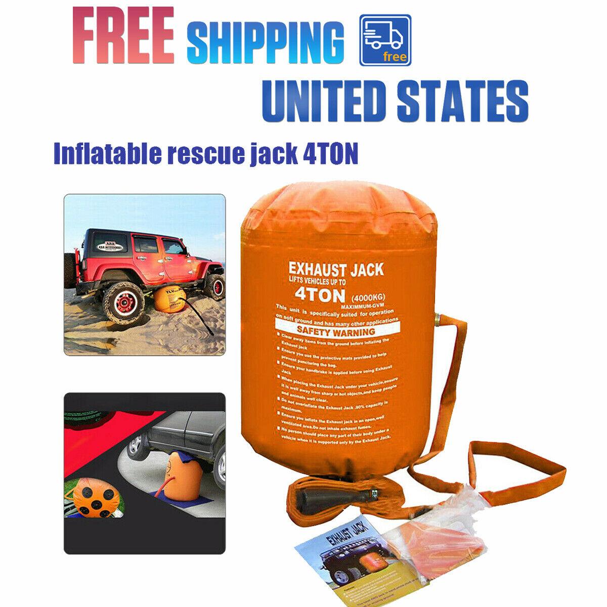 4 Ton Exhaust Air Lifting Jack Set For Large/medium Sized Car SUV Rescue Tool
