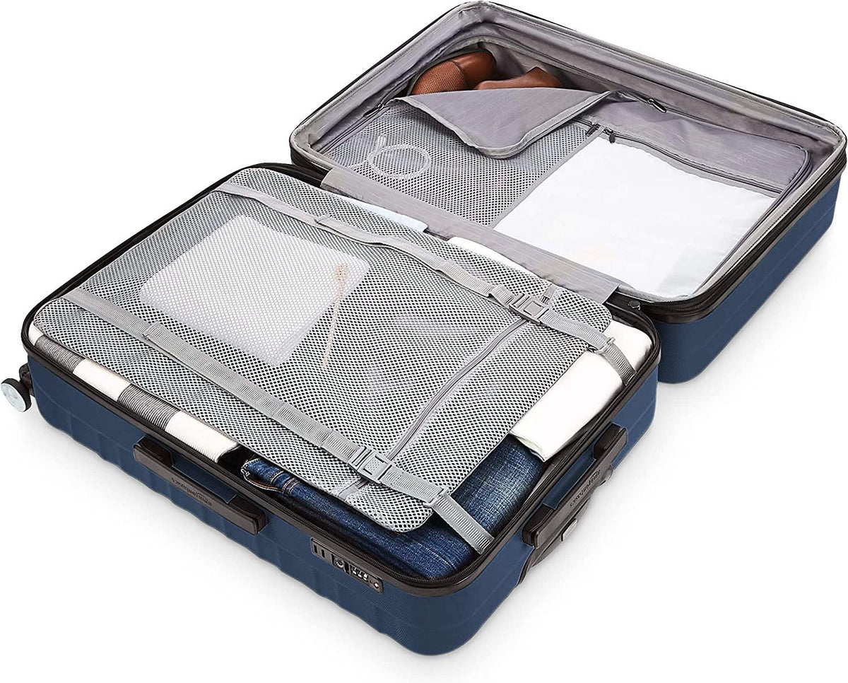 Hardside Spinner Suitcase Luggage with Wheels - 28-Inch, Navy Blue