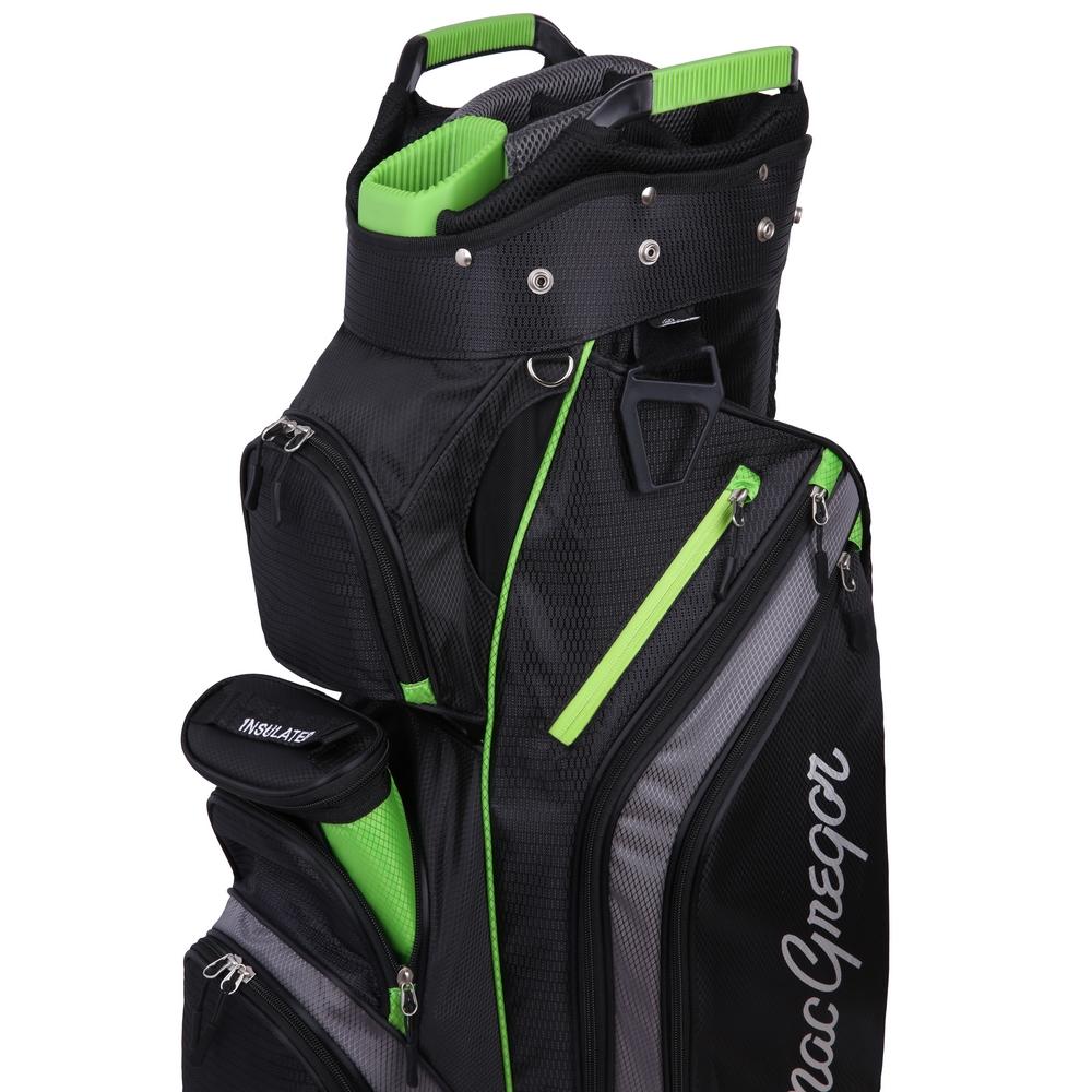 MacGregor Golf Cooler 14-Divider Top Cart Bag with Removable Insulated Cooler Black/Green