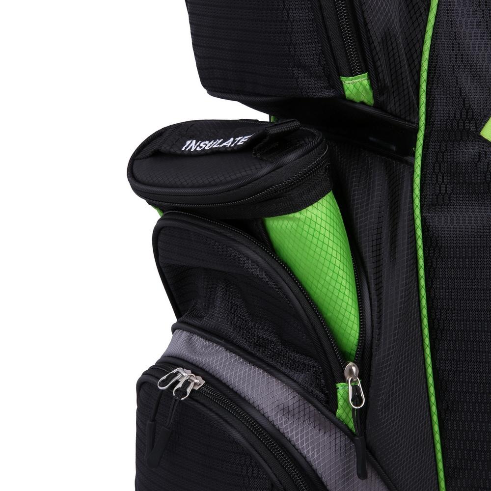 MacGregor Golf Cooler 14-Divider Top Cart Bag with Removable Insulated Cooler Black/Green