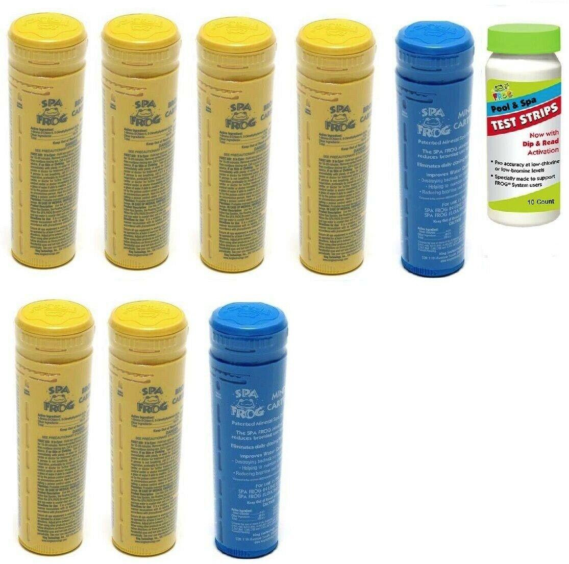 spa frog kit 8 pack 6 bromine &amp; 2 mineral with test strips