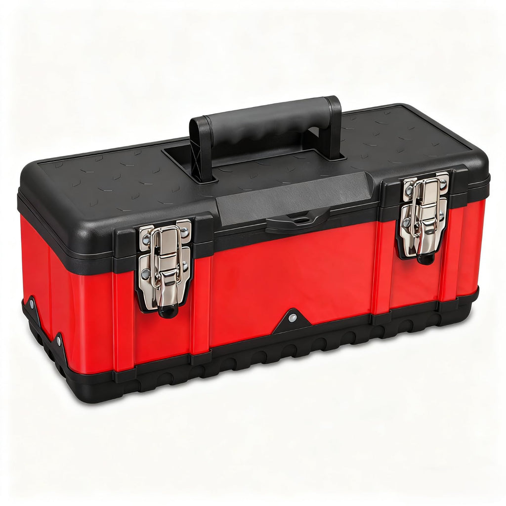 Tool Box 15.5 Inch Small Portable Tool Organizer Box with -in Short Non-slip Handle Car Box with Removable tray