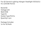 For GE General Lighting Halogen Headlight 58520U H7 12V55W PX26D Generic