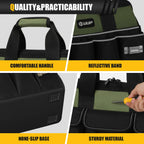 Heavy Duty Tool Bag 15-Inch, 16-Pocket Portable Empty Tool Box Organizer, Big StoraToolbox Organization, Soft Handle LarZipper Carrying Toolbag, Father Day Gifts for Him Dad Men, Green