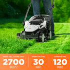 16 Inch Lawn Mower 2 x 20V Brushless Electric Mowers for Garden Yards, Lightweight Cordless Lawnmower with 6-Position Height Adjustment, 2 x 4.0Ah Battery Include