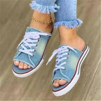 Summer New Arrival Fashion Women Denim Canvas Slippers