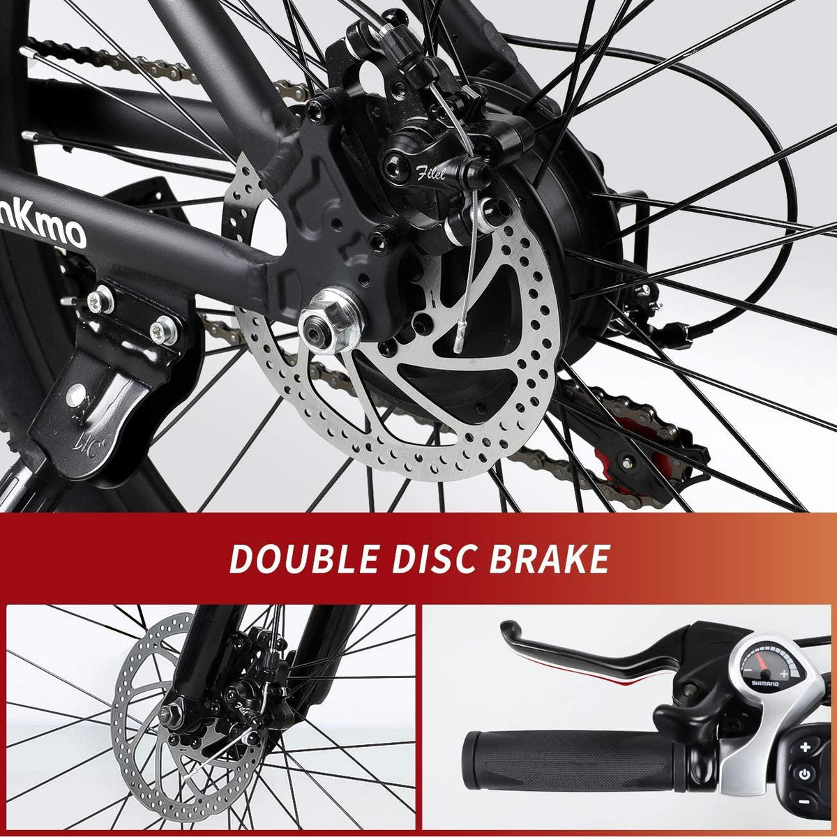 Electric Bike Adults Electric Mountain Bike 26in Power Assist Commuter Bicycle, 20mph Ebike with Removable 10ah Battery, Professional 21 Speed Gears Disc Brakes Aluminum Bike