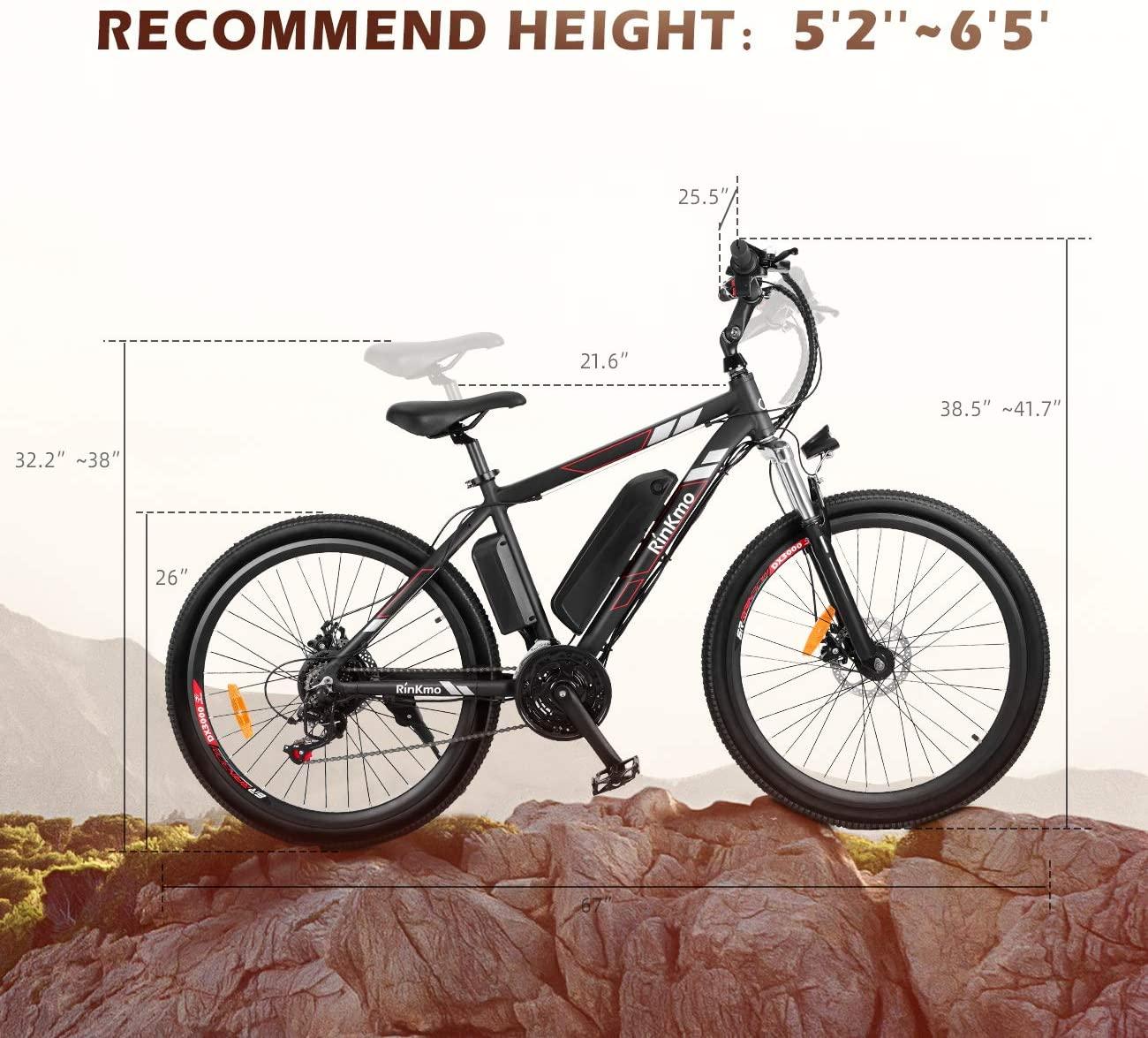 Electric Bike Adults Electric Mountain Bike 26in Power Assist Commuter Bicycle, 20mph Ebike with Removable 10ah Battery, Professional 21 Speed Gears Disc Brakes Aluminum Bike