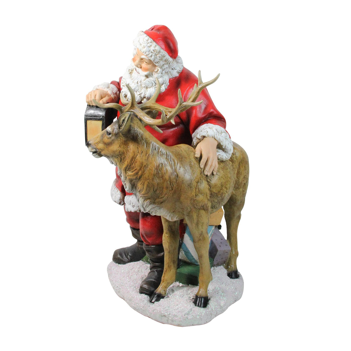 NAPCO 46069 Santa with Reindeer Figurine