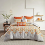 Gracie Mills Madison Nisha Comforter Set, Full/Queen, Oran- MP10-1692