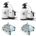 intex 3000 gph above ground pool sand filter pump &amp; intex pool vacuum cleaner
