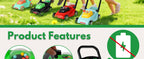 Kids Lawn Mower with Realistic Grass-Cutting Action and Sounds – No Batteries Required | Fun Outdoor Push Toy, Birthday Gift &amp; Holiday Present for 3, 4, 5, 6Year Old Boys and Girls (Black)
