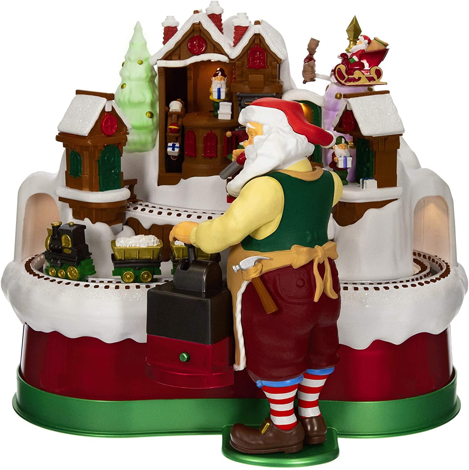Hallmark Keepsake Christmas Ornament 2019 Year Dated Magic Musical Decoration with Light and Motion (Plays Here Comes Santa Claus and Jingle Bells Songs), Train Tabletop