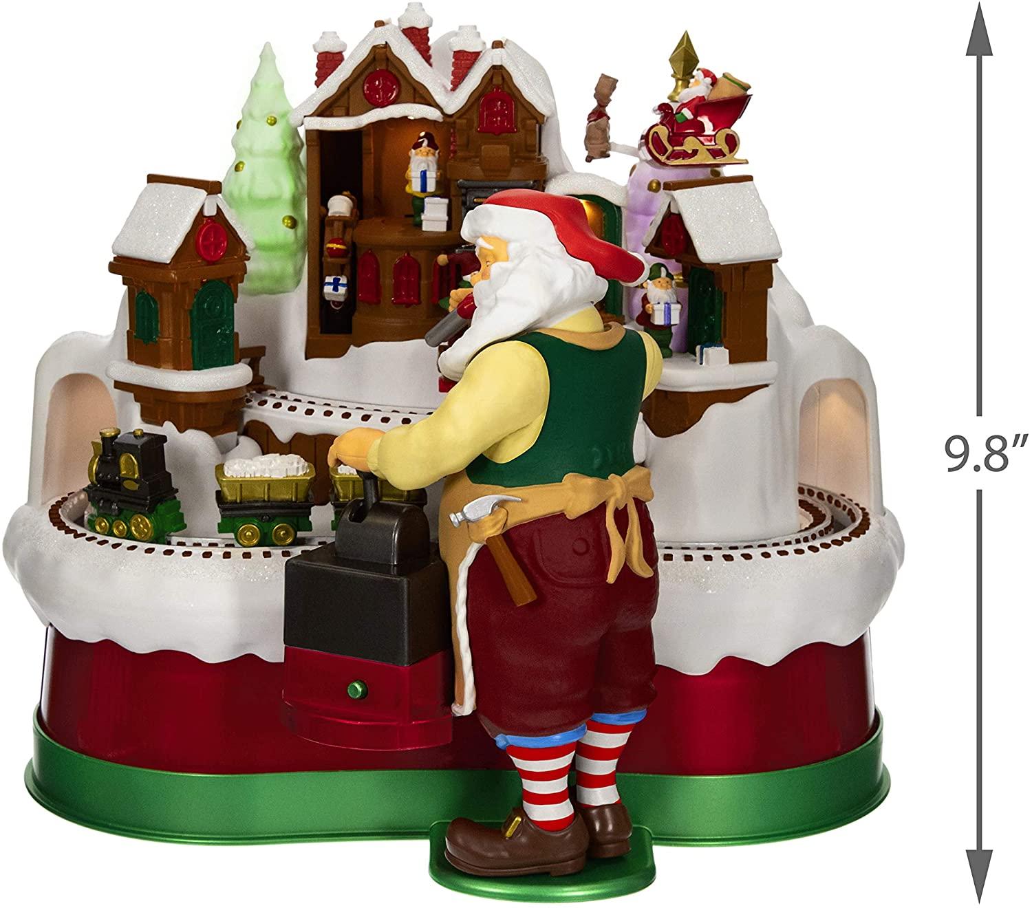 Hallmark Keepsake Christmas Ornament 2019 Year Dated Magic Musical Decoration with Light and Motion (Plays Here Comes Santa Claus and Jingle Bells Songs), Train Tabletop