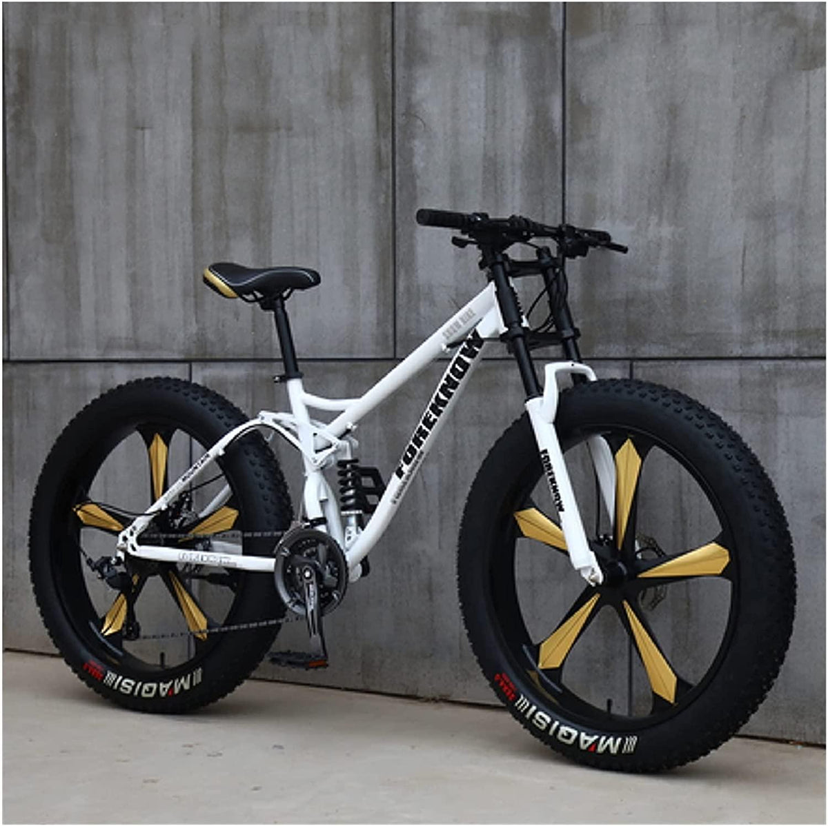 CHICAI High Carbon 26 Inch Mountain Cross Country Steel Beach Snow Fat Bike Super Wide Tire Sports Bike 21-30 Speed Low Speed Racing Student Bike (Size : 24-Speed)