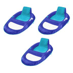 SwimWays Spring Float Recliner XL Floating Swimming Pool Lounger Chair for Adults, Blue (3 Pack)