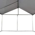 PawHut 7.5'x7.5'x5.6' LarOutdoor Dog Kennel Galvanized Steel Fence with Oxford Cloth Roof and Lock