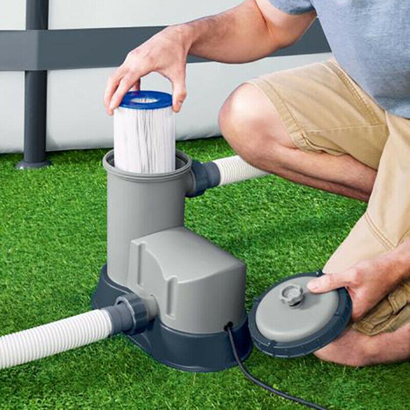 bestway 1500 gph filter pump for kid above ground swimming pool 58390e cartridge