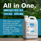 tps-one liquid one part plant nutrient from veg to bloom, for lush growth and dense flowers by tps nutrients, 2.5 gallon (320 oz)
