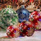 Inflatable Christmas Balls Christmas Ornaments 23.6Inch Outdoor Christmas PVC inflatable Decorated Ball Giant Christmas Inflatable Ball Christmas Tree Decorations Christmas Inflatable Balls (C)
