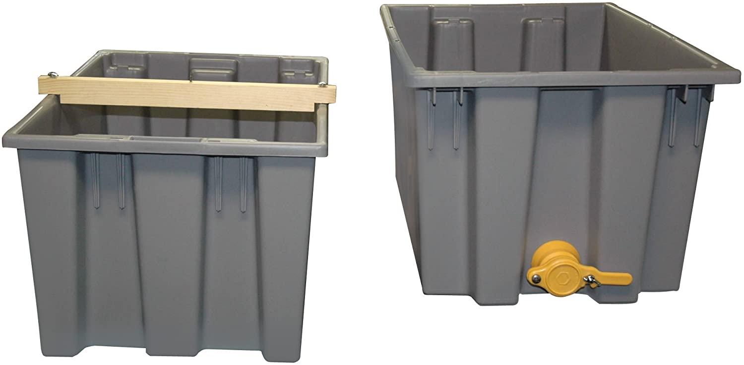 mann lake hh231 plastic uncapping tank, gray
