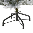 Nearly Natural 4' Green Fraser Fir Flocked Artificial Christmas Tree Prelit 300 Warm White Lights