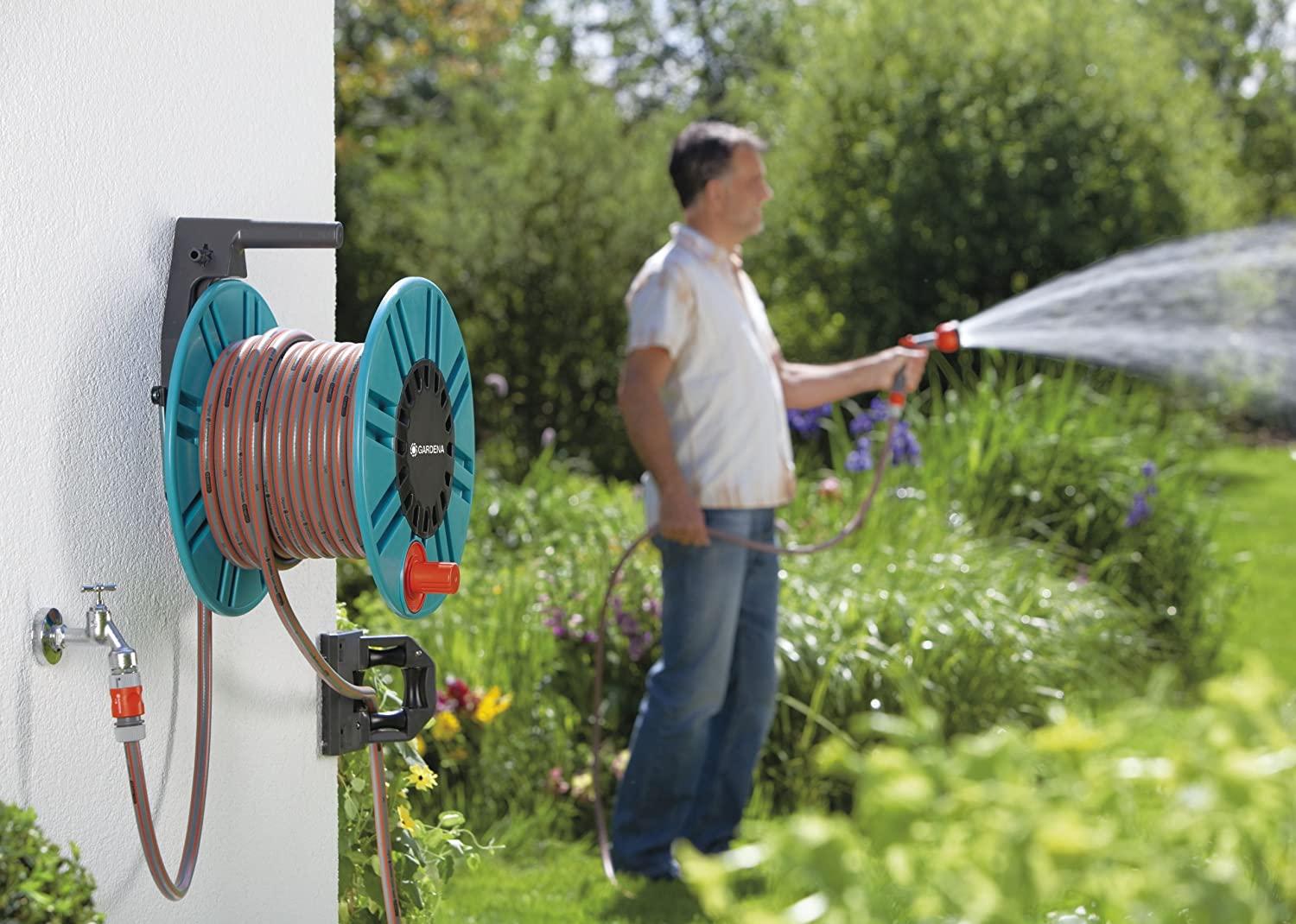 2650 164-Foot Wall Mount Removable Garden Hose Reel With Hose Guide