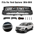 16-17 Explorer Bumper Ford Grill With Lights Front Upper Grille Replacement Generic