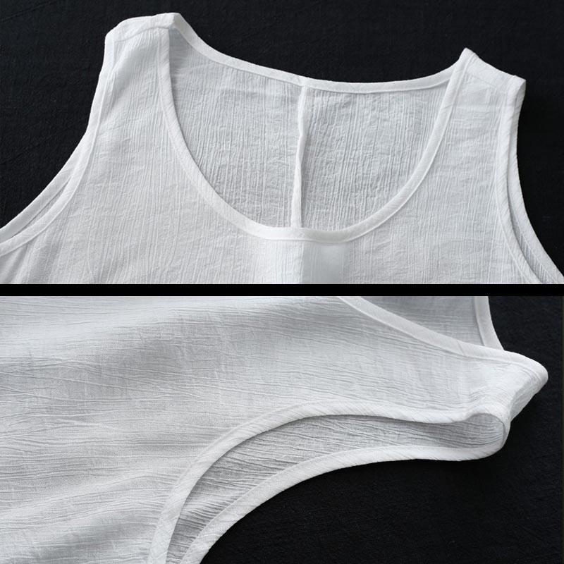 summer mid-length sleeveless cotton nightgown dress