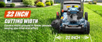 Gas Lawn Mower, 22" Self Propelled Gas Powered Lawnmower with 170cc OHV 4-Cycle Engine, 3-in-1 Walk-Behind Push Lawn Mower, 6-Position Height Adjustment
