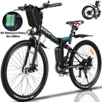 VIVI 350W Folding Electric Bike Electric Mountain Bicycle 26" Lightweight Ebike, Max 50Miles Electric Bike for Adults with Removable 8Ah Lithium Battery,Professional 21 Speeds