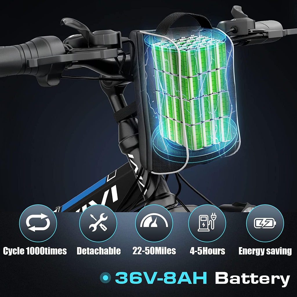 VIVI 350W Folding Electric Bike Electric Mountain Bicycle 26" Lightweight Ebike, Max 50Miles Electric Bike for Adults with Removable 8Ah Lithium Battery,Professional 21 Speeds