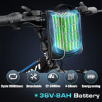 VIVI 350W Folding Electric Bike Electric Mountain Bicycle 26" Lightweight Ebike, Max 50Miles Electric Bike for Adults with Removable 8Ah Lithium Battery,Professional 21 Speeds