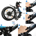 VIVI 350W Folding Electric Bike Electric Mountain Bicycle 26" Lightweight Ebike, Max 50Miles Electric Bike for Adults with Removable 8Ah Lithium Battery,Professional 21 Speeds