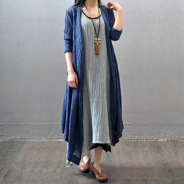 casual summer women wrinkled gray sleeveless dress