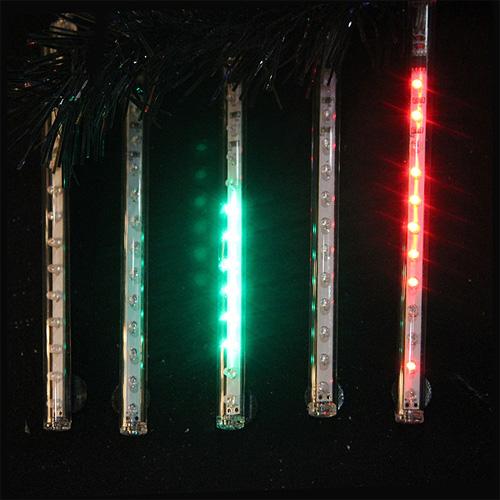 Set of 5 Red and Green LED Single Sided Christmas Light Tubes 32'
