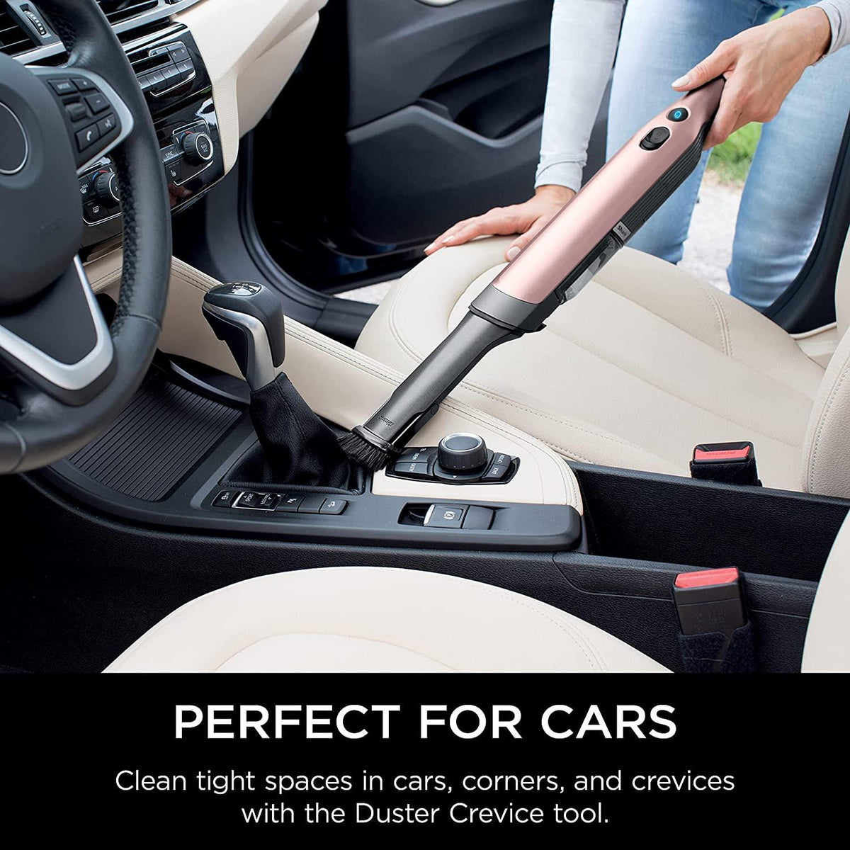 Shark WANDVAC Cordless Hand Vac Lightweight and Portable at 1.4 lbs. with Powerful Suction, Charging Dock, One-Touch Empty for Car &amp; Home, Rose Gold