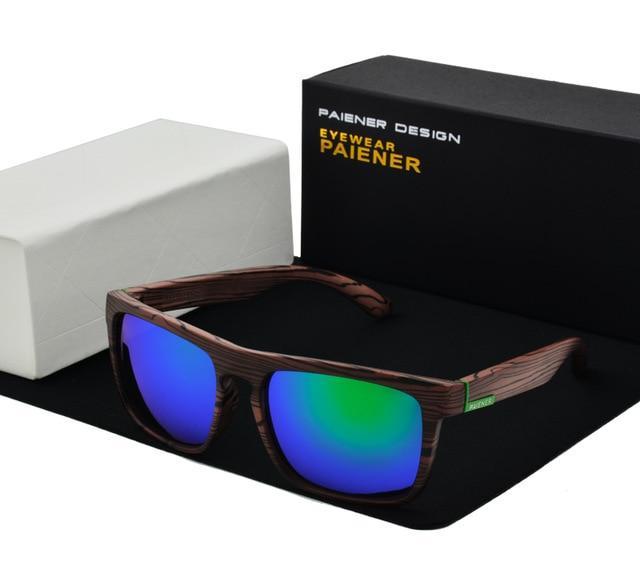 Retro Imitation Wood Polarized Sunglasses