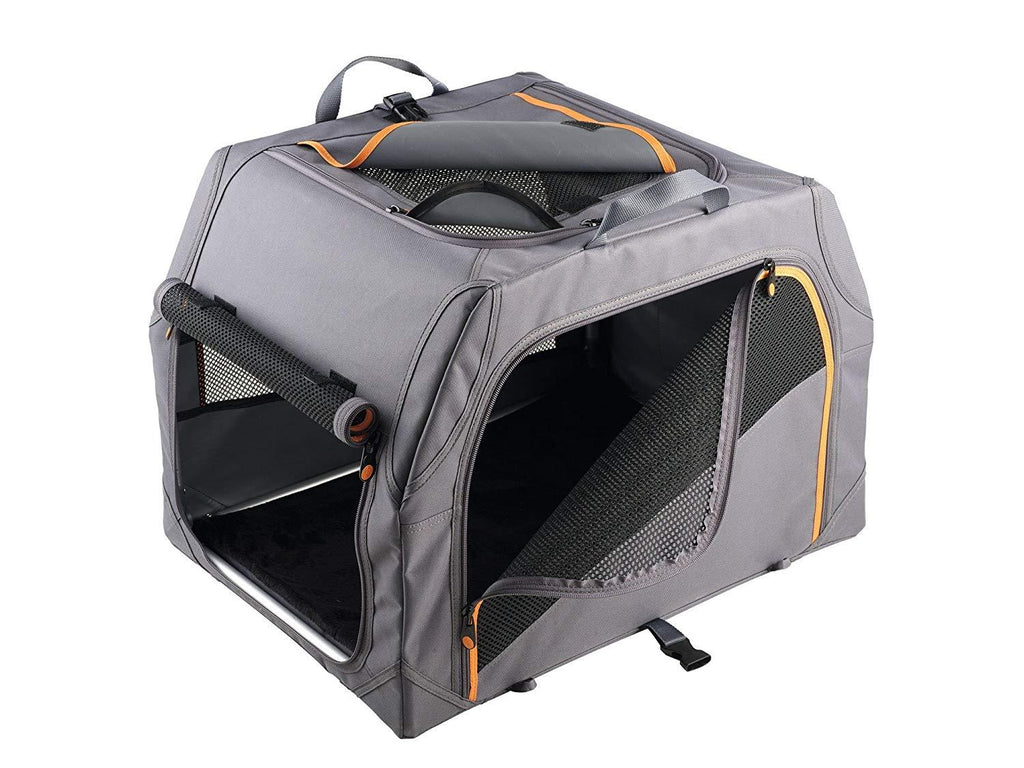 hunter Alu-Frame Dog Transport Box, 76 x 50.5 x 48 cm, Anthracite/Orange