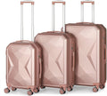 3 Piece Luggage Sets with Spinner Wheels and Side Handles (20/24/28), Lightweight Suitcase with TSA Approved, ROSEGOLDED