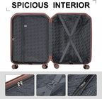 3 Piece Luggage Sets with Spinner Wheels and Side Handles (20/24/28), Lightweight Suitcase with TSA Approved, ROSEGOLDED