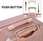 3 Piece Luggage Sets with Spinner Wheels and Side Handles (20/24/28), Lightweight Suitcase with TSA Approved, ROSEGOLDED
