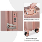 3 Piece Luggage Sets with Spinner Wheels and Side Handles (20/24/28), Lightweight Suitcase with TSA Approved, ROSEGOLDED