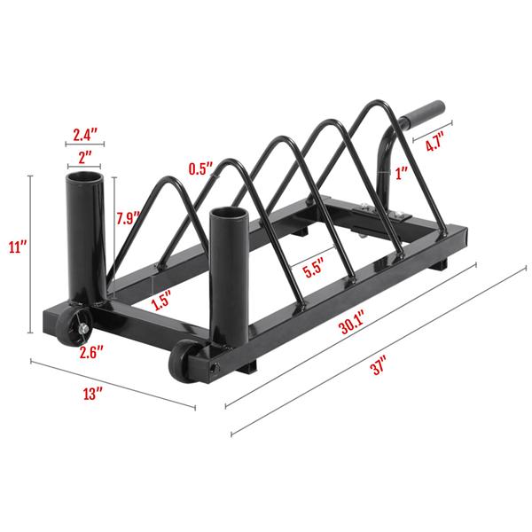 SmileMart Weight Plate Holder, Black