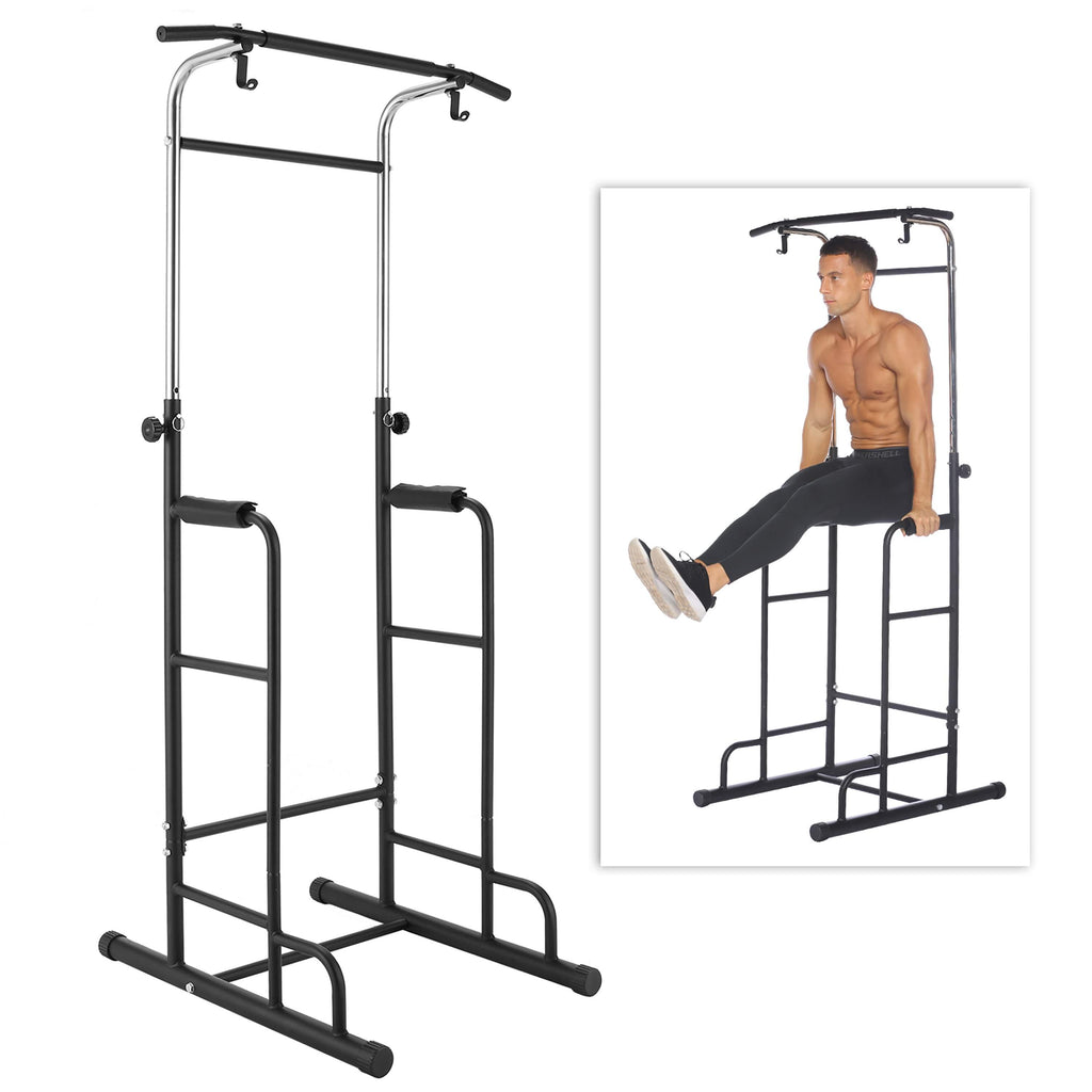 Power Tower 330Lbs Heavy Duty Workout Fitness Equipment Dip Station Stand with Pull Up Bar for Home Gym Strength Training Power Rack
